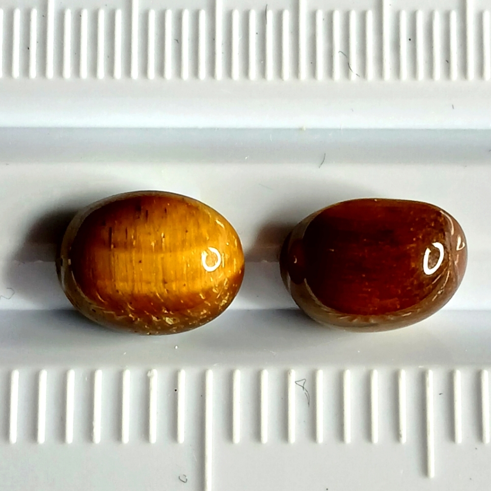 6.665ct Pair Tiger's Eye Gemstone  11x9mm